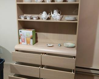 6 drawer dresser with bookshelf hutch