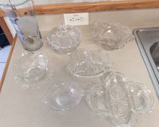 Cambridge swirl glass servers