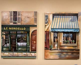 Pair of decorative French themed wall art