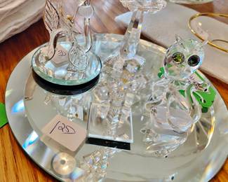 Assorted glass and Swarovski figurines from 1976 to 1988