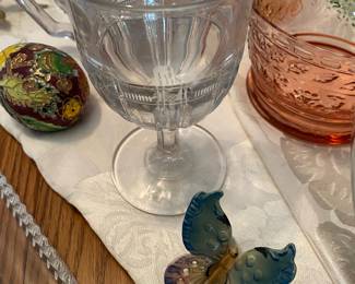 Antique goblet Nova Scotia Ribbon and Star