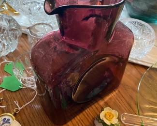 Blenko 2002 water pitcher amethyst color