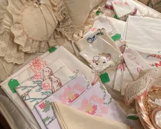 Hand made embroidery linens