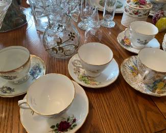 Assorted cups and sauces from Japan and England