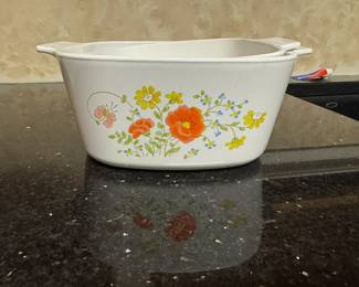Vintage A-3-B Corning Ware Wildflower 2 and 3 Quart Casserole 