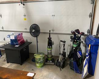 Fire Pit, Golf Clubs & Vacuum