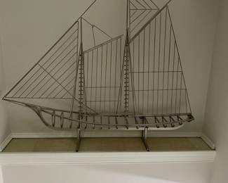 Metal Ship Sculpture