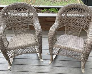 Wicker Rocking Chair Pair