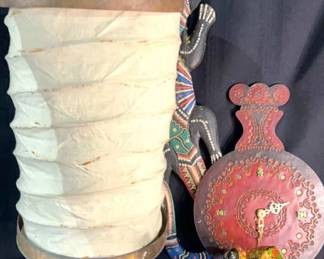 Vintage Folding Brass Lantern Hand carved stone elephant and turtle
Carved wooden peacock
Wooden camel and lizard