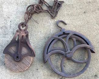 Vintage Pulley Pair