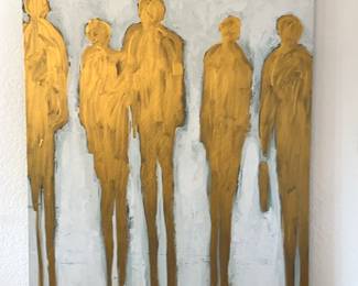 Large Painted Art On Canvas