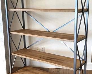 Restoration Hardware Wood And Steel Shelving