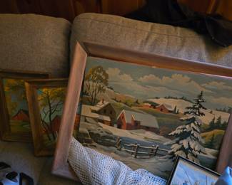 Vintage paint by number art