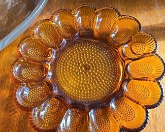 Amber deviled egg plates