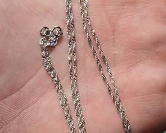 14k white gold 18inch necklace, much nicer in person 