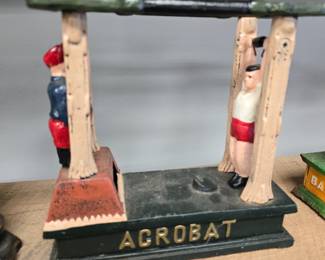 vintage cast iron bank acrobat