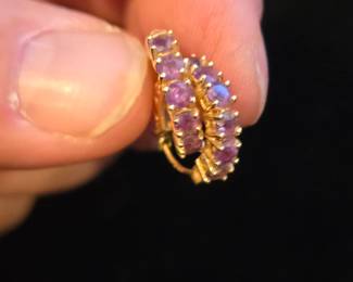 14k gold Amathyst Earings 