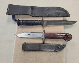 fixed blade and sks bayonet 