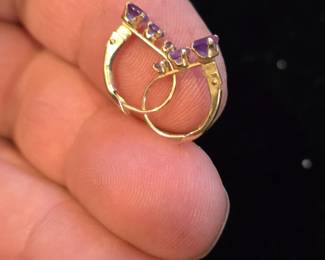 14k gold Amathyst Earings 