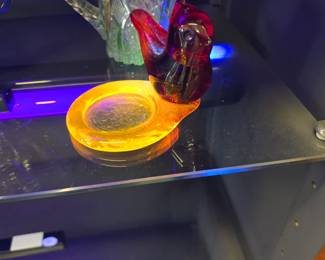 cadmium art glass coaster 
