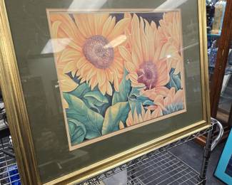 framed sunflower print 