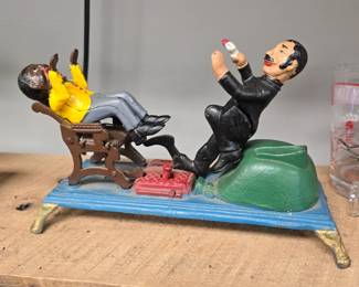 vintage cast iron mechanical bank the dentist !
