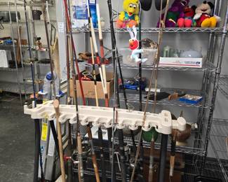 tons of fishing rods 