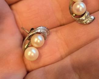 sterling silver and pearl earrings