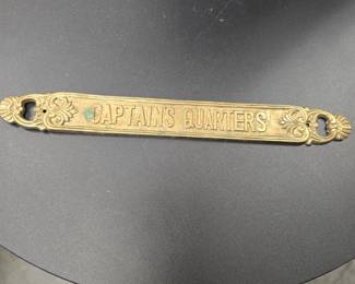 heavy brass captains quarters plaque 