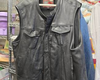 Motorcycle cut leather Jacket with concealed carry pocket 
