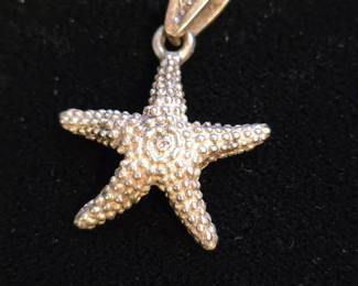 sterling silver starfish pendant