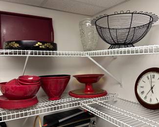 assorted kitchen and serving pieces 