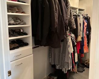 walking closet with Shoes, Clothing (Men's & Women's) 