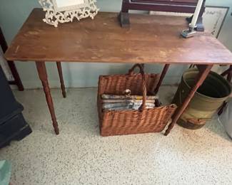 Antique folding sewing table