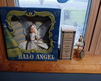 Vintage Halo Angel Tree Topper and Vintage Perfume Bottle (Atomizer)!