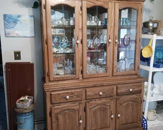 Amish Made Oak Hutch! Beautiful Condition! Vintage Kerosene Heater!