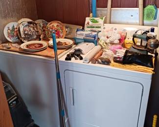 Sample of Collectors Plates and Laundry Items! GE Electric Dryer! *Washer NOT For Sale*