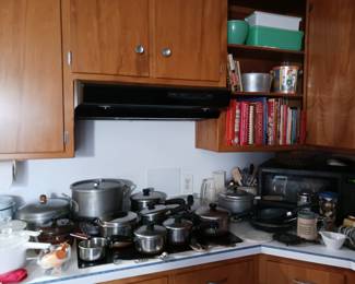 Lots of Pots and Pans! Many Cookbooks too!