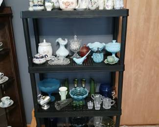 Variety of Fenton, Fostoria, Blue Willow, and Anchor Hocking Glassware Here! We Also Have Carnival and Depression Glass!