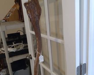 Mr. Hilliard's alligator carved walking stick