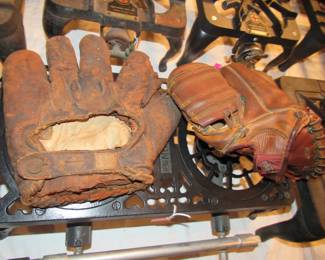 Antique baseball mitts