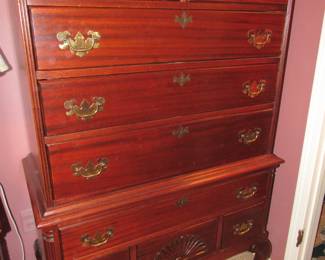 Vintage mahogany highboy chest