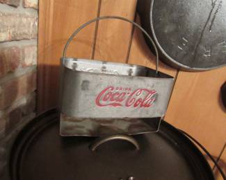 Galvanized coke bottle caddy