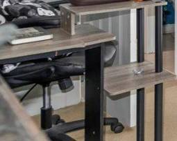 Gray Wood Desk with Office/Gamer Chair included with Gray Wood Queen Bedroom set. --3 Piece Gray Wood Queen Bedroom set with Mattress, Chest, & Bureau (Dresser with Mirror). Also included a Gray Wood Office Desk with Office/Gamer Chair Full set Practically New! 