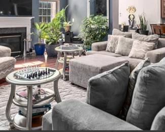 3 Piece Living Room Sofa Set, Rug & Pillows. Practically New! 