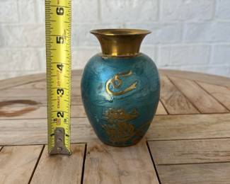 Vintage - Chinese Cloisonné Brass Vase $20