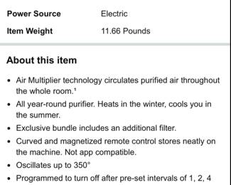Dyson Pure Cool Link Air Purifier - $150 