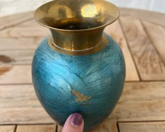 Vintage - Chinese Cloisonné Brass Vase $20