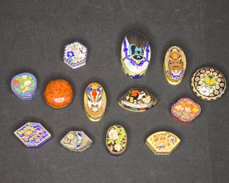 Vintage Brass Cloisonne Boxes