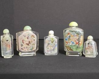Vintage Chinese Reverse Hand Painted Perfume/Snuff Bottles
